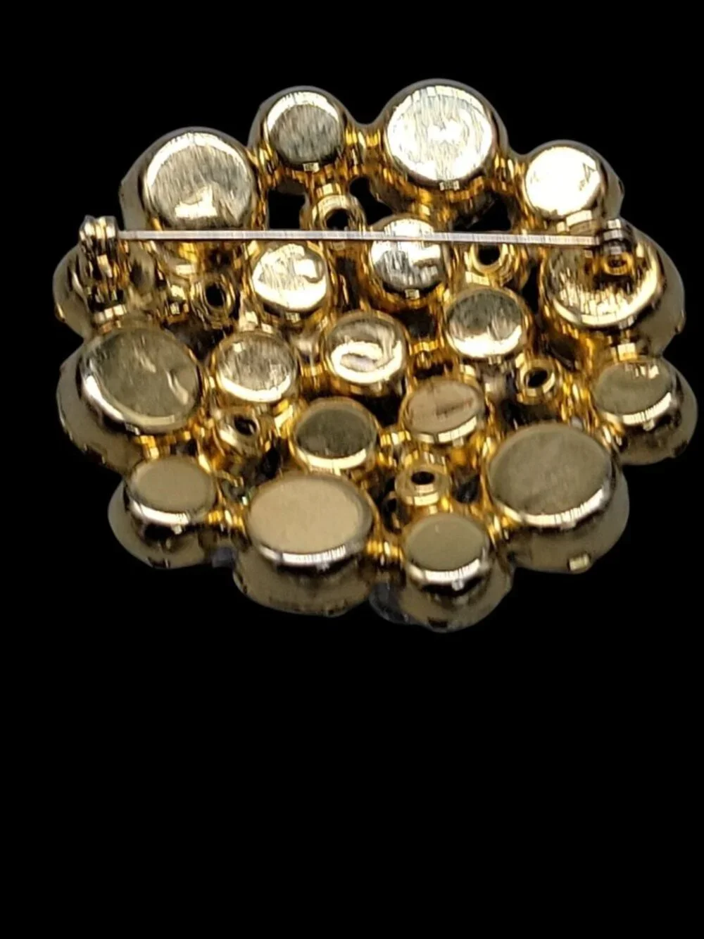 Vintage Juliana Brooch D&E Cha Cha Brooch AB Rhinestone Dangling Beads Gold Tone
